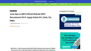 
                            9. www.ibps.in IBPS Official Website IBPS Recruitment 2019 ...