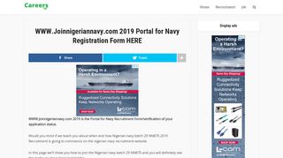 
                            4. WWW.Joinnigeriannavy.com 2019 Portal for Navy ...