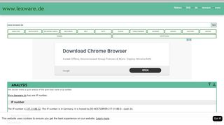 
                            7. Www.lexware.de has one IP number. The IP number is 217.31 ...