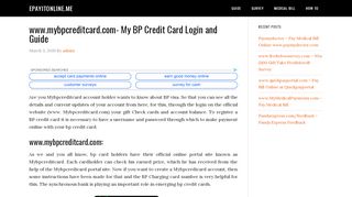 
                            9. www.mybpcreditcard.com- My BP Credit Card …