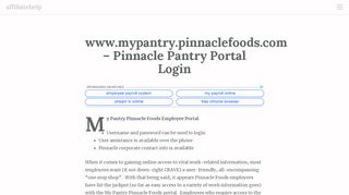 
                            3. www.mypantry.pinnaclefoods.com - Pinnacle Pantry Portal ...