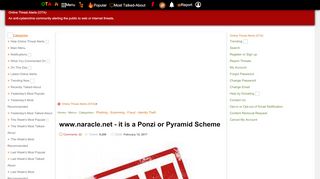 
                            4. www.naracle.net - it is a Ponzi or Pyramid Scheme
