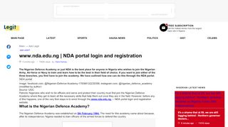 
                            3. www.nda.edu.ng | NDA portal login and registration ▷ Legit.ng