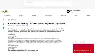 
                            5. www.npower.gov.ng | npower portal login and registration - Legit.ng