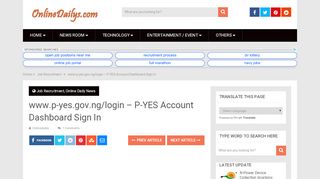
                            9. www.p-yes.gov.ng/login - P-YES Account Dashboard Sign In