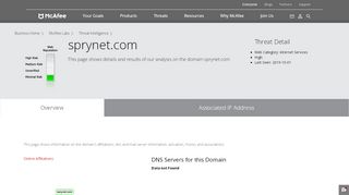 
                            7. www.sprynet.com - Domain - McAfee Labs Threat …