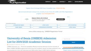 
                            8. www.uniben.waeup.org : UNIBEN Registration Portal News