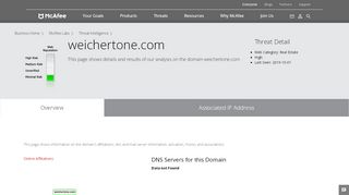 
                            8. www.weichertone.com - Domain - McAfee Labs Threat Center