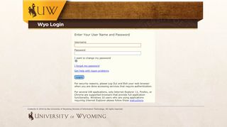 
                            5. wyologin.uwyo.edu - University of Wyoming
