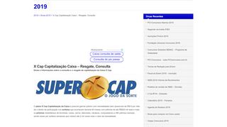 
                            7. X Cap Capitalização Caixa - Resgate, Consulta - 2019