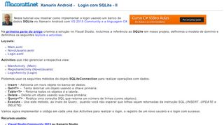 
                            2. Xamarin Android - Login com SQLite - 2 - macoratti.net