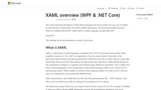 
                            5. XAML overview (WPF) | Microsoft Docs