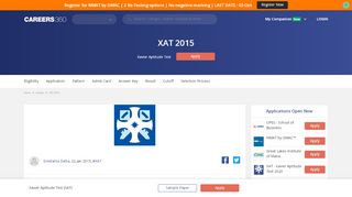 
                            9. XAT 2015 - Xavier Aptitude Test - Careers360