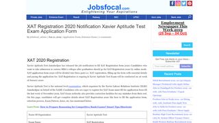 
                            8. XAT Registration 2020 Notification Xavier Aptitude Test ...