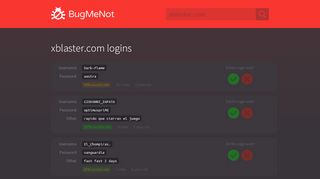 
                            5. xblaster.com passwords - BugMeNot