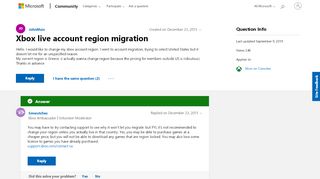 
                            3. Xbox live account region migration - Microsoft Community