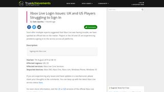 
                            8. Xbox Live Login Issues: UK and US Players Struggling to …