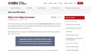 
                            4. Xbox Live Sign-In Issues - Xbox One Wiki Guide - IGN