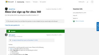 
                            8. Xbox Live sign up for xbox 360 - Microsoft Community