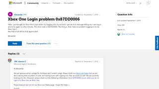 
                            6. Xbox One Login problem 0x87DD0006 - Microsoft …