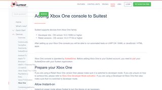 
                            5. Xbox One :: Suitest documentation