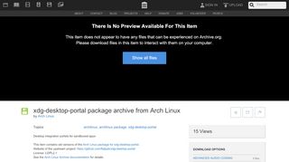 
                            8. xdg-desktop-portal package archive from Arch Linux - Internet Archive