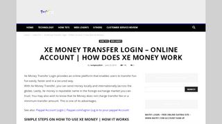 
                            6. Xe Money Transfer Login – Online Account | How …