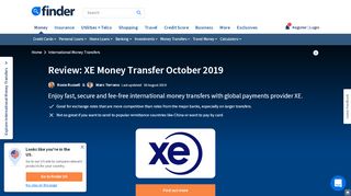 
                            9. XE money transfer review - August 2019 | Fees, rates & safety | finder ...