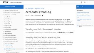 
                            5. XenCenter Event Log - docs.citrix.com