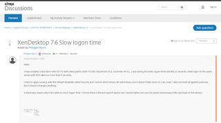 
                            2. XenDesktop 7.6 Slow logon time - Forums - Discussions