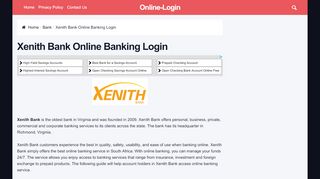 
                            9. Xenith Bank Online Banking Login - Online-Login