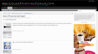 
                            8. Xerox C75 service tech login? | Color Printing Forum