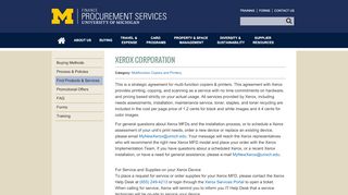 
                            8. Xerox Corporation | U of M Procurement