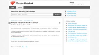 
                            6. Xerox Software Activation Portal : Xeretec Helpdesk