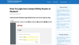 
                            7. Xfinity Router Login: How To Login Into Comcast Modem ...