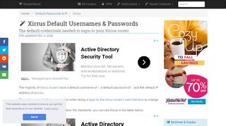
                            4. Xirrus Default Usernames and Passwords (updated ...