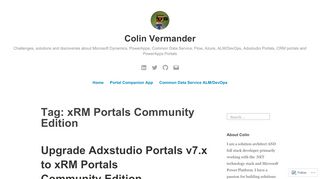 
                            9. xRM Portals Community Edition – Colin Vermander