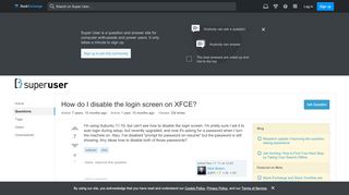 
                            10. xubuntu - How do I disable the login screen on XFCE? - Super User