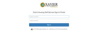 
                            9. XULA Housing Self-Service Sign-In Portal