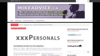 
                            3. xxxPersonals dating site for Canadians - Mike Advice