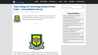 
                            6. Yaba College Of Technology Student Portal Login - www ...