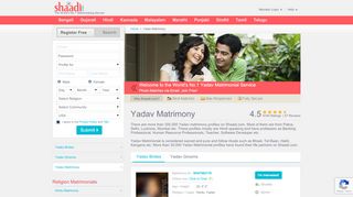 
                            4. Yadav Matrimony & Matrimonial Site - Shaadi.com