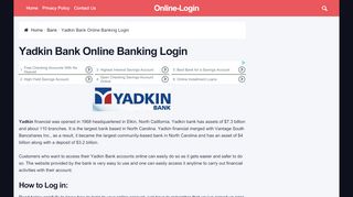 
                            3. Yadkin Bank Online Banking Login | Sign In