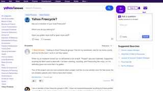 
                            5. Yahoo Freecycle? | Yahoo Answers