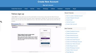 
                            8. Yahoo sign up | Create New Account