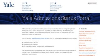 
                            2. Yale Admissions Status Portal | Yale College Undergraduate ...