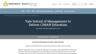 
                            9. Yale School of Management to Deliver CIMA® Education