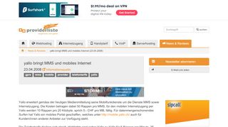 
                            8. yallo bringt MMS und mobiles Internet (23.04.2008) - providerliste.ch