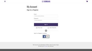 
                            8. Yamaha My Account - Register and Sign In