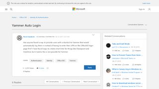 
                            8. Yammer Auto Login - Microsoft Tech Community - 77013